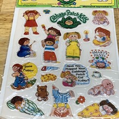 New Vintage Cabbage Patch Kids Puffy Vinyl Stick-Ons Stickers Set of 4 Sealed