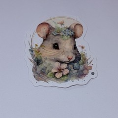 Cute Mouse Animal Sticker Vinyl Decal Journal Wall Anniversary Flowers Art Tc6