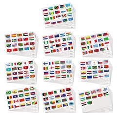 Hooqict 960 Pieces World Flag Stickers 192 Country Flags of The Red