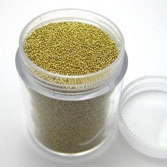 50Gram Light Gold Glass Micro Beads Microbeads No-hole Embellishment+Storage Box