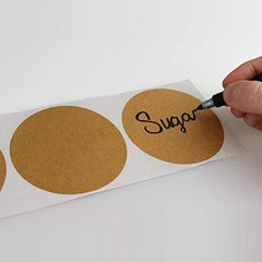 1 Roll 1 Inch Natural Brown Craft Gift Tag Stickers Blank Permanent Adhesive …