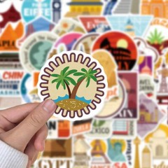 50 Pack Travel World City Landmark USA City Skateboard stickers Waterproof Vinyl
