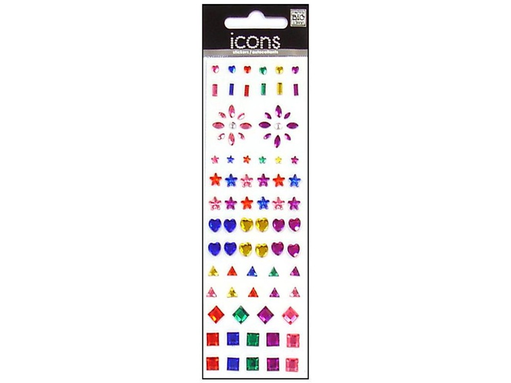 MAMBI «RHINESTONE STICKERS COLOR SHAPES» RW-201 Single Strip Peel n Stick