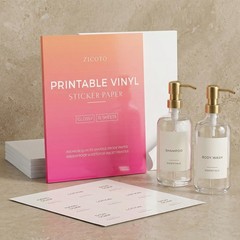 ZICOTO Premium Printable Vinyl Sticker Paper – Glossy White 8.5 x 11 inch…