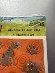 New Heartline Hallmark Scooby Doo Paw Prints & Flowers Stickers 2 Sheet Flocked