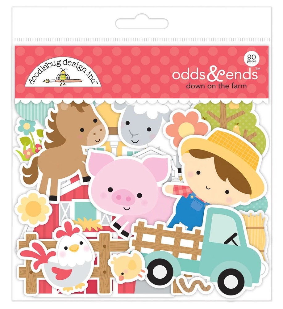 Doodlebug Odds Ends Down on the Farm Animals Farmer Barn Tractor Well Ribbons