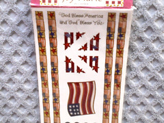 JOY MARIE America Flag USA Border Scrapbook Stickers Patriotic July 4th Crafts