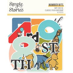 Simple Stories CLASSIC POOH BIRTHDAY NUMBER BITS (42pc) DIE-CUTS scrapbooking