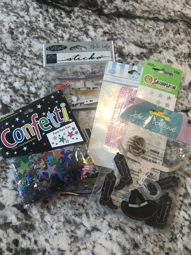 Sandylion, Diploma Mill, EK Success, Offray, Jolee’s Boutique Sticker Lot. New!