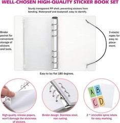 Reusable Sticker Book 100 Sheets, Collecting with A6, Clear