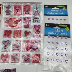 Scrapbook sticker stickers lot Heart Hearts Love Valentines Day