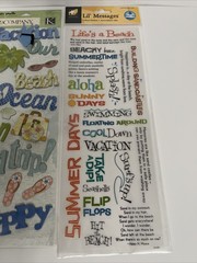 Scrapbooking Stickers Beach/Ocean Lot Of 4 Packs Total 68 Vellum/ Flat/ Dimen