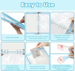 Mlife Sticker Organizer Binder Sticker Storage Organizer Reusable Sticker Book C