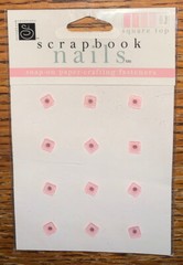 Lot Of 2 Scrapbook Interiors & Momenta Square Top Pink Nails ~Metal Flowers Gems