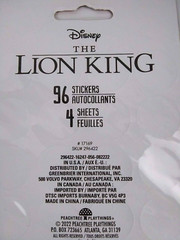 The Lion King Stickers Kids Disney Round Kiara Rafiki Simba 4 Sheets 96 count 3+