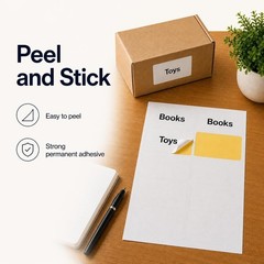 (2″ x 4″) 30 Sheets, Printable White Sticker Labels, Laser/Inkjet Printing – Mat