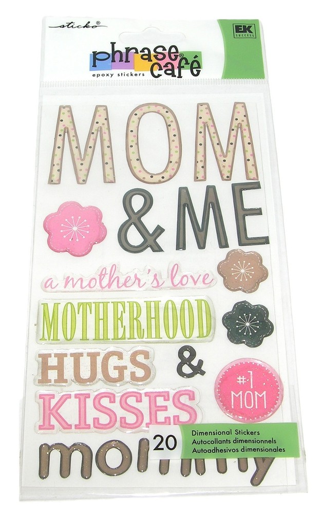 Sticko Phrase Cafe MOM Epoxy Stickers Scrapbook Mother’s Day Greeting Cards