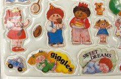 Vintage 1983 Diamond Toy Makers Cabbage Patch Puffy Stickers 1980s Doll Bald Toy