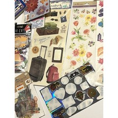 Scrapbooking Sticker Lot Summer Beach Vacation Picnic Travel Car Planes Die Cuts