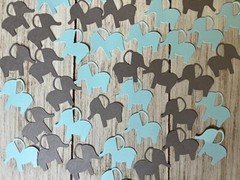 Baby Elephant Confetti Birthday Baby Shower Party Table Decorations Blue Gray