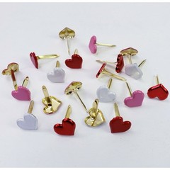 20 Heart Brads SweetHeart Style 4 Clrs Hearts Valentines Day Cards Scrapbooking