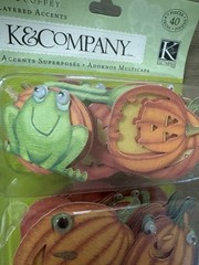 Brand New K&Company Tim Coffey 40 Piece Halloween Layered Accents Scrapbooking