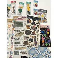 Scrapbooking Sticker Lot Summer Beach Vacation Picnic Travel Car Planes Die Cuts