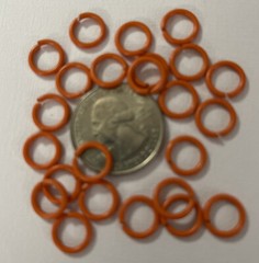 TANGERINE METAL JUMP RINGS(24pc) Junkitz•Ringz•Scrapbooking•Cards •Decorative