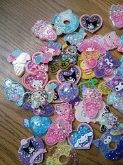 Sanrio Shaker Charms , Acrylic Flatbacks, Lot Of Hello Kitty Acrylic Charms