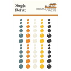 Crafts Enamel Dots SS Sticky Back Simple Vintage Scary Story Black Orange White