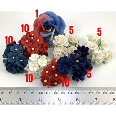 56 pcs MIXED Sampler KITS Paper Flower Wedding Scrapbook (TH-Patriots-56/2)
