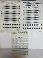Letraset And Zip A Tone Symbols – Register Marks 70507, 554 – 3 Partial Sheets