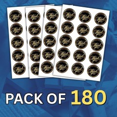 1.5in Gold Black Thank You Stickers Waterproof Vinyl for Small Business