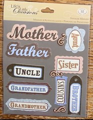 K&Company Lifes Little Occasions Mother Father Aunt Uncle Sister Brother Grandma