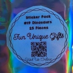 STICKER PACK – Pack #19 – 25 Pieces – Dinosaurs