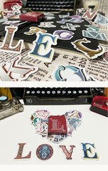 English Letter Stickers Pack, 45 pcs Sticker Set,Journal Stickers, Planner