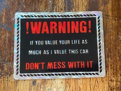 Vtg 1970s Don’t Mess with Car Auto Novelty Vending Machine Prism Sticker 80s!