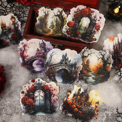 80 Pcs Mist Theme Gothic Scrapbook Kit, Vintage PET Stickers for Junk Journal &