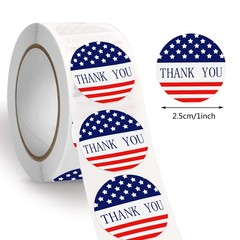 500Pcs Thank You Stickers Self-Adhesive American Flag Waterproof Stickers Rol…
