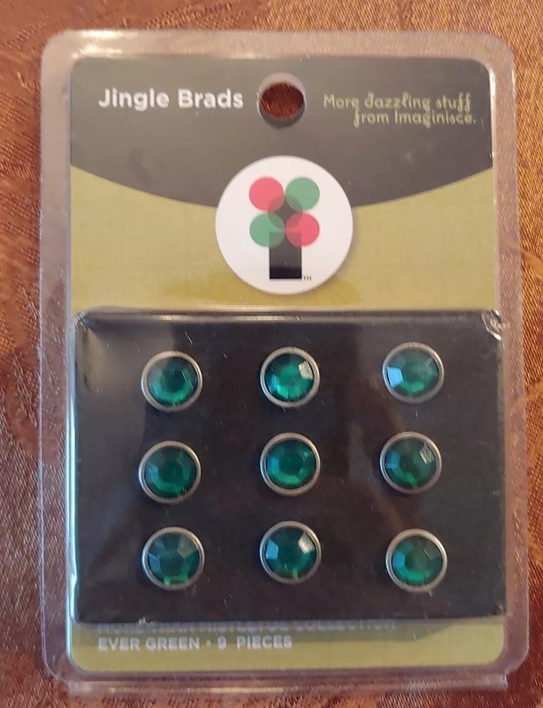 Imaginisce Jingle Brads More than Mistletoe 9 Pieces Ever Green