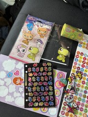 Vtg Sticker Lot Littlest Pet Shop/ Handprints/Butterfly/ Frogs