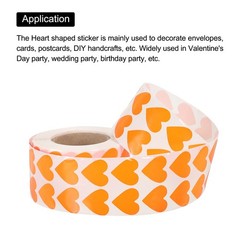 Heart Shaped Sticker 3/4″ Self-Adhesive Love Label Orange 2000 Pcs