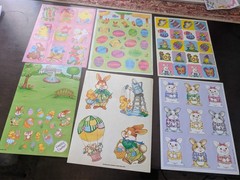 Vintage Easter Stickers Bulk lot 22 sheets Hallmark AGC Eureka Paper Magic