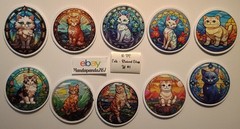 Cats – Stained Glass -Stickers -10 PCs – 5 styles available! See Description