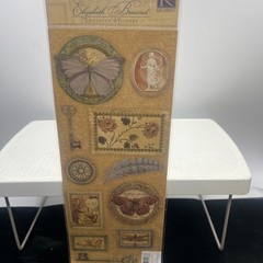 K & Company Elizabeth Brownd Embossed Stickers Floral Butterflies Lot Scrapbook