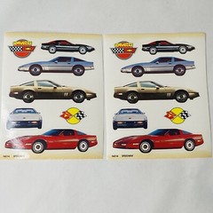 1980’s Vintage Corvette Speedway Collector Sticker Sheet 80s Car Cars