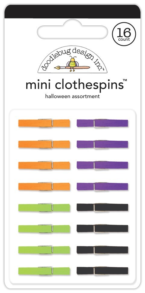 Doodlebug Mini Clothespins Add Dimension Projects Crafts Pendants Halloween Asst