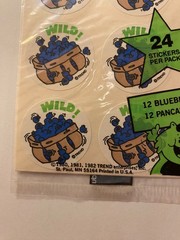 TREND STICKERS Vintage SCRATCH ‘n SNIFF 12 BLUEBERRY 12 PANCAKES Sealed 1982