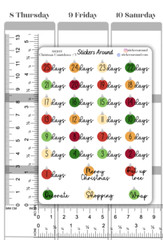 Christmas Holiday Countdown Planner Sticker #4, Calendar and Journal Sticker