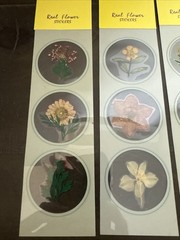 Lot Of 12 REAL Pressed Flowers Stickers Vintage Victorias Garden Scrapbook-36
